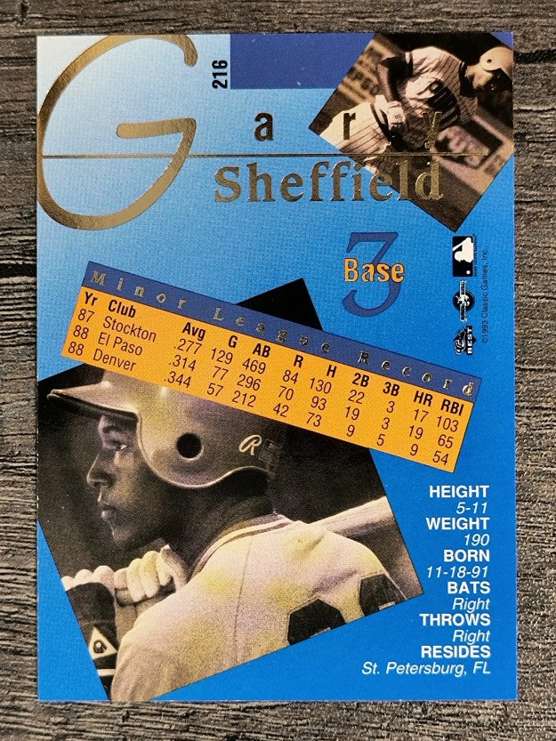 1993 Classic/Best Gold #216 Gary Sheffield