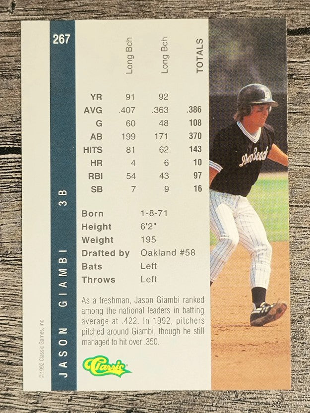 1992 Classic Four Sport #267 Jason Giambi