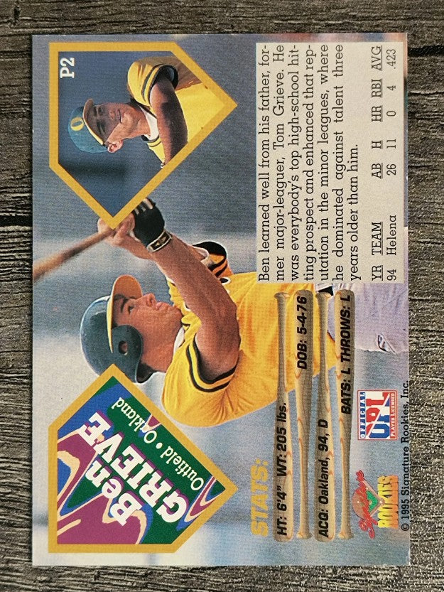1995 Signature Rookies Future Dynasty Promos #P2 Ben Grieve