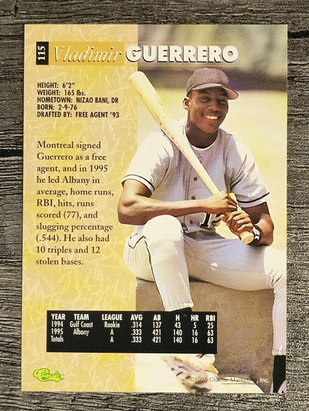 1995 Classic Five Sport #115 Vladimir Guerrero