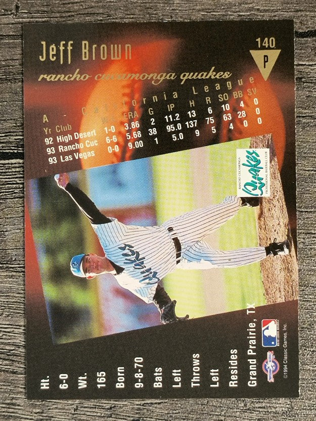 1994 Classic/Best Gold #140 Jeff Brown