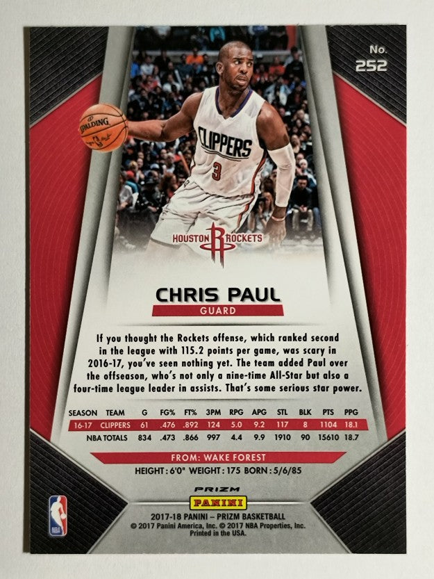 2017-18 Panini Prizm Prizms Red White and Blue #252 Chris Paul