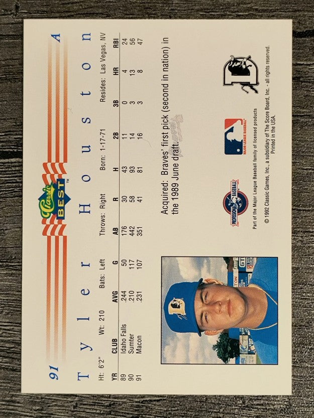 1992 Classic/Best #91 Tyler Houston