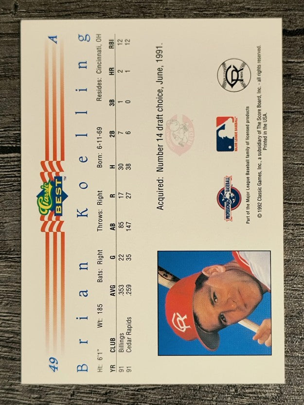 1992 Classic/Best #49 Brian Koelling