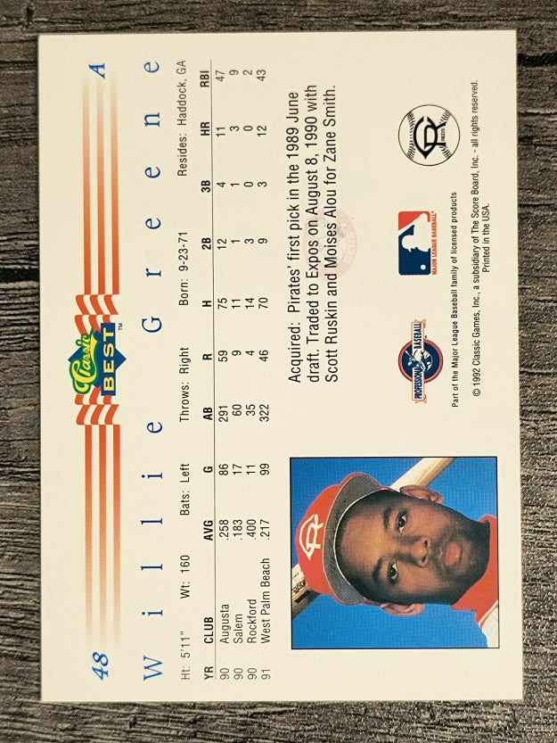 1992 Classic/Best #48 Willie Greene