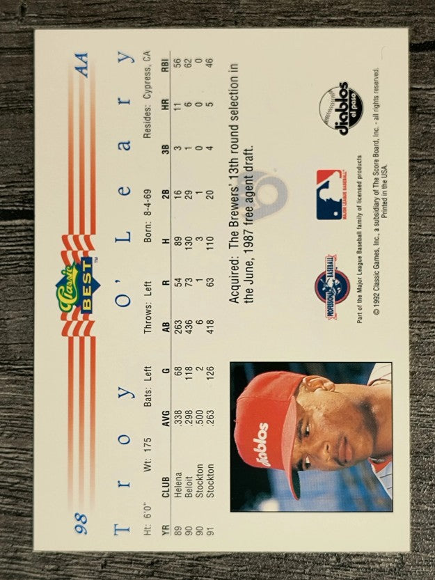 1992 Classic/Best #98 Troy O'Leary
