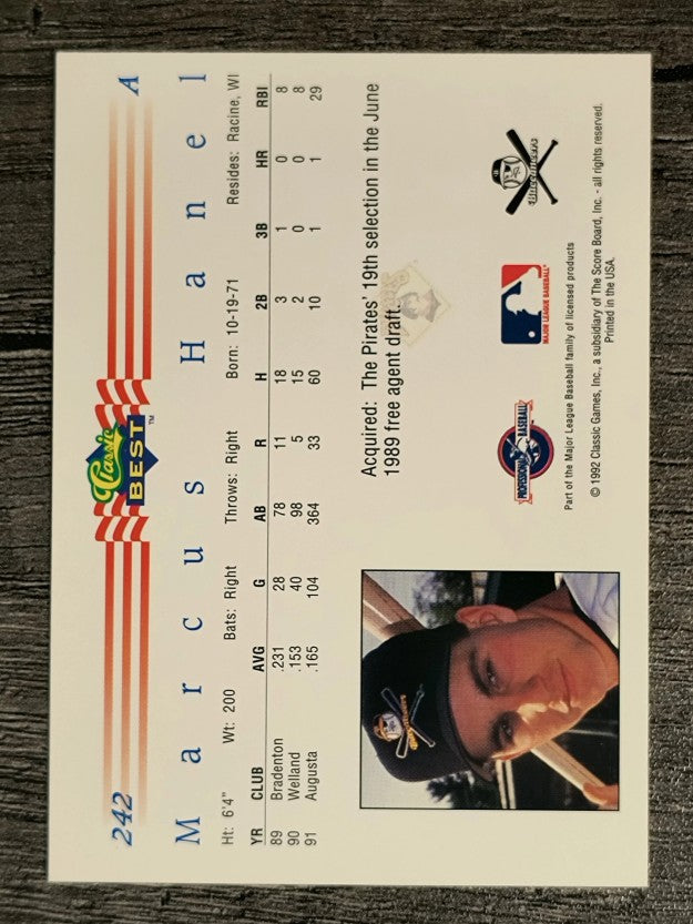 1992 Classic/Best #242 Marcus Hanel