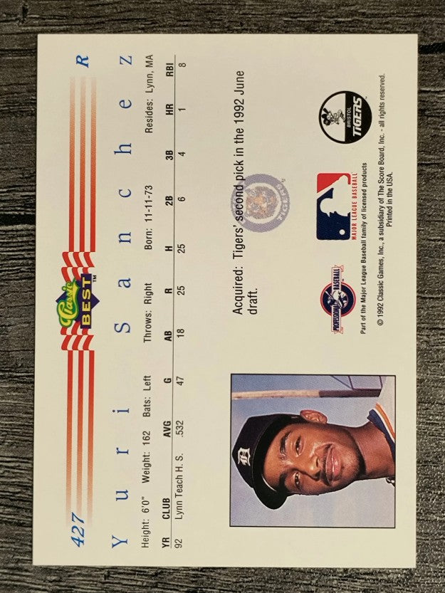 1992 Classic/Best #427 Yuri Sanchez