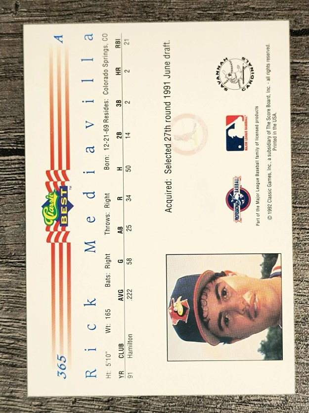 1992 Classic/Best #365 Rick Mediavilla
