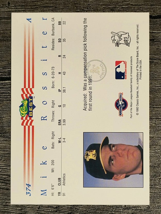 1992 Classic/Best #374 Mike Rossiter