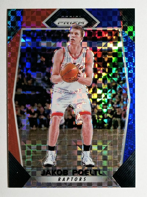 2017-18 Panini Prizm Prizms Red White and Blue #35 Jakob Poeltl