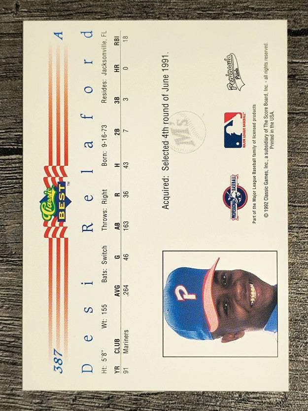 1992 Classic/Best #387 Desi Relaford