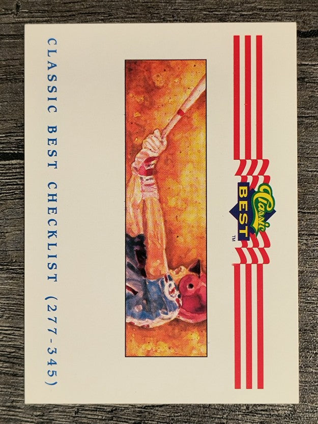 1992 Classic/Best #399 Checklist 277-345