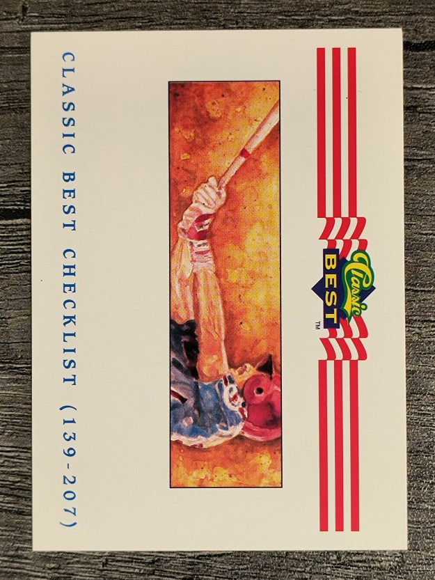 1992 Classic/Best #397 Checklist 139-207