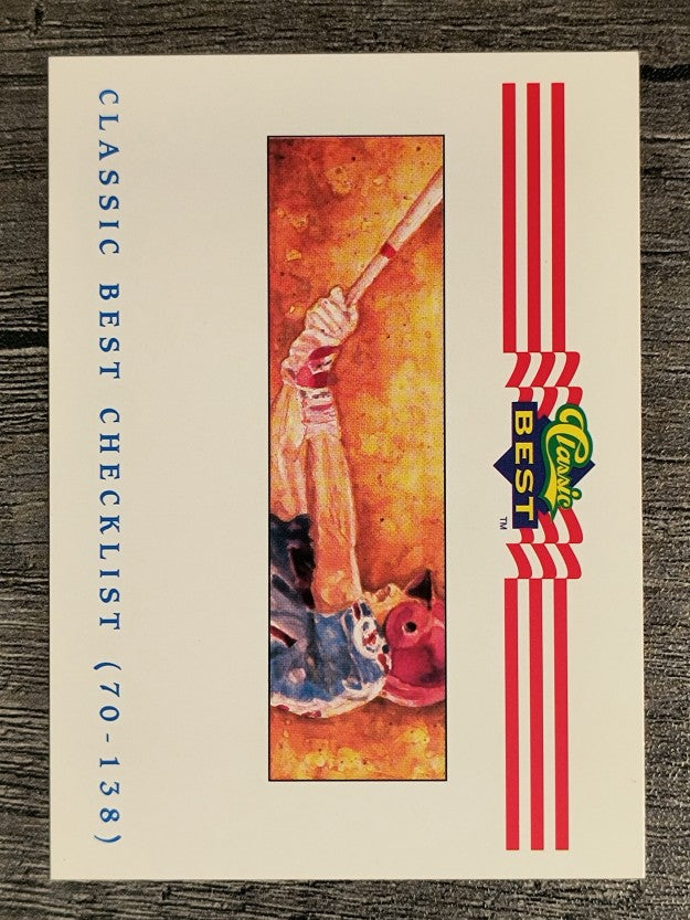 1992 Classic/Best #396 Checklist 70-138