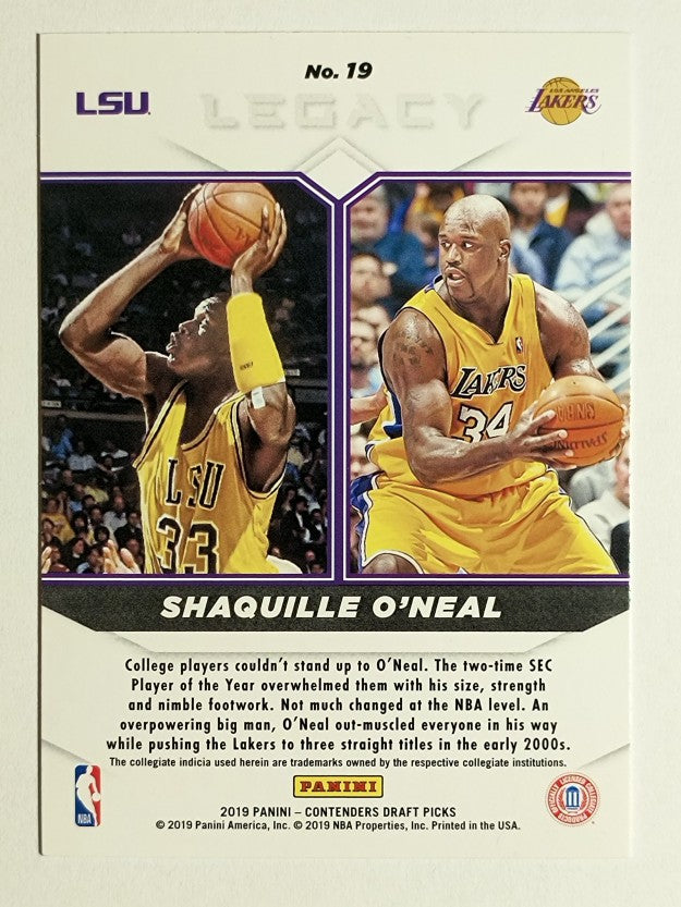 2019-20 Panini Contenders Draft Picks Legacy #19 Shaquille O'Neal