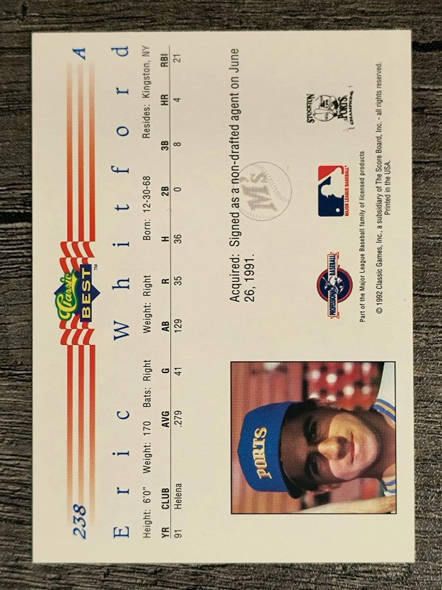 1992 Classic/Best #238 Eric Whitford