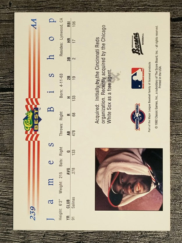 1992 Classic/Best #239 James Bishop