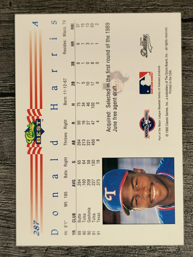 1992 Classic/Best #287 Donald Harris