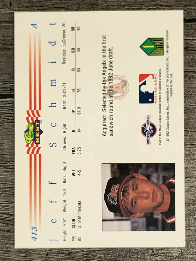 1992 Classic/Best #413 Jeff Schmidt