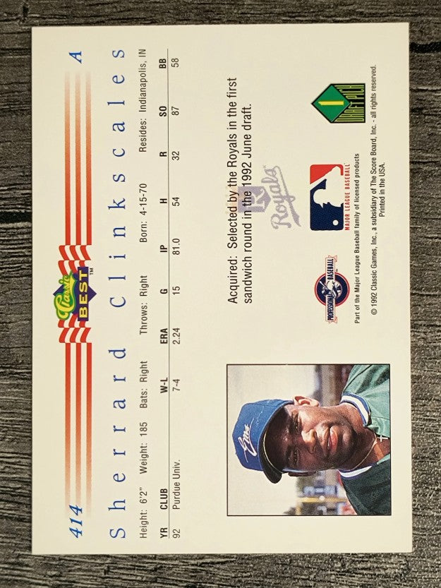 1992 Classic/Best #414 Sherard Clinkscales