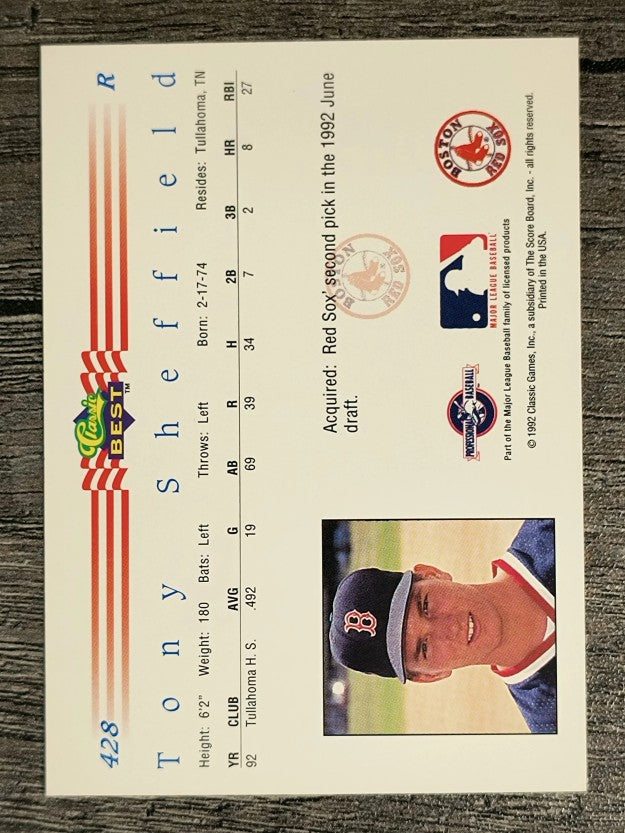 1992 Classic/Best #428 Tony Sheffield