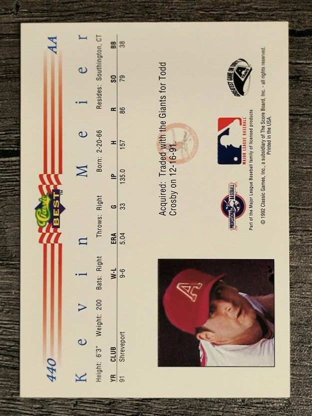 1992 Classic/Best #440 Kevin Meier