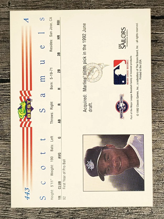 1992 Classic/Best #443 Scott Samuels