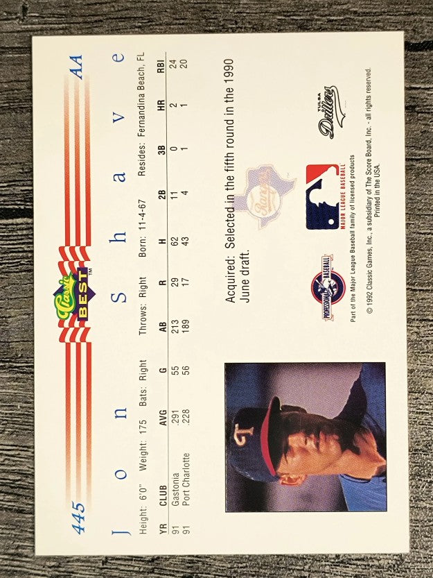 1992 Classic/Best #445 Jon Shave