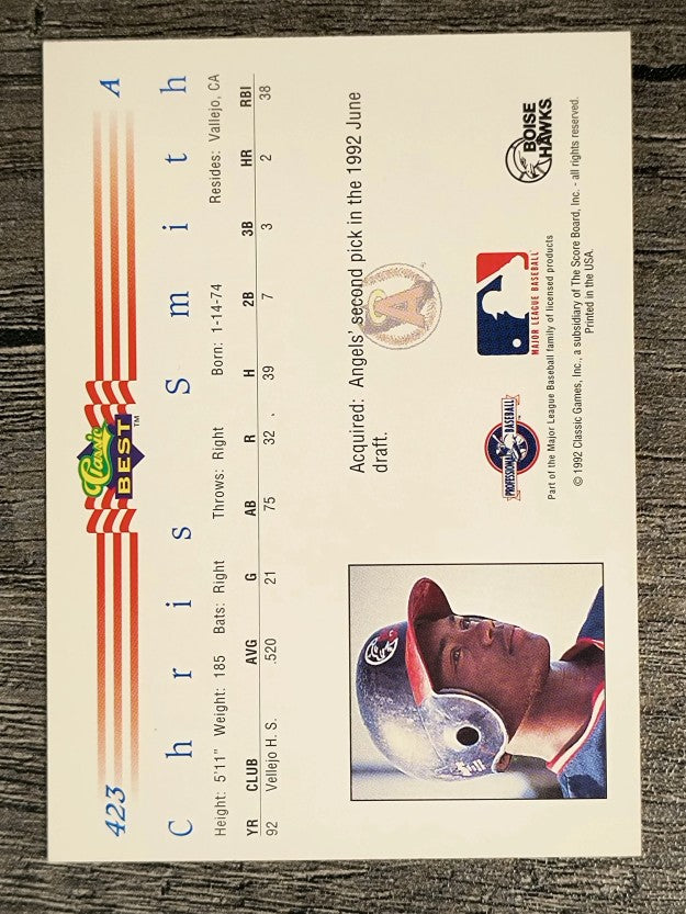 1992 Classic/Best #423 Chris Smith