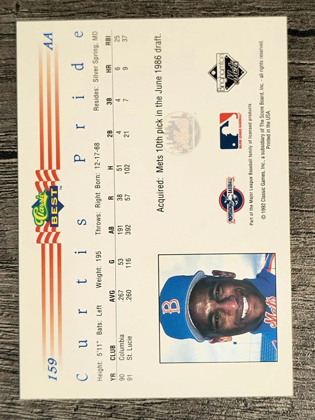 1992 Classic/Best #159 Curtis Pride