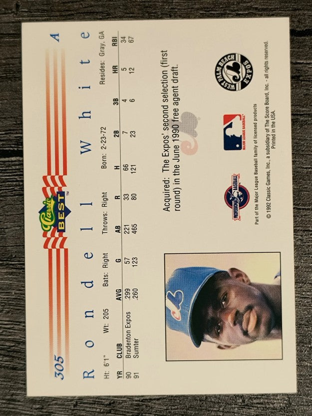 1992 Classic/Best #305 Rondell White