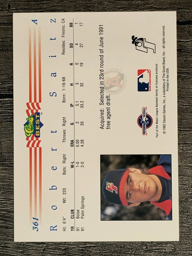 1992 Classic/Best #361 Robert Saitz