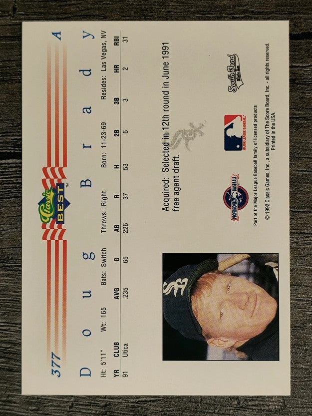 1992 Classic/Best #377 Doug Brady