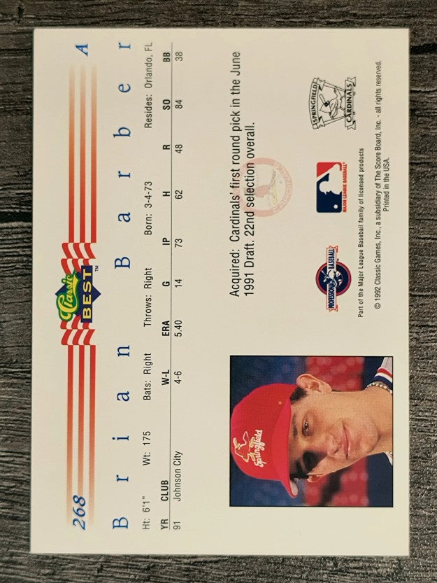 1992 Classic/Best #268 Brian Barber