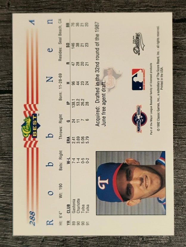 1992 Classic/Best #288 Robb Nen