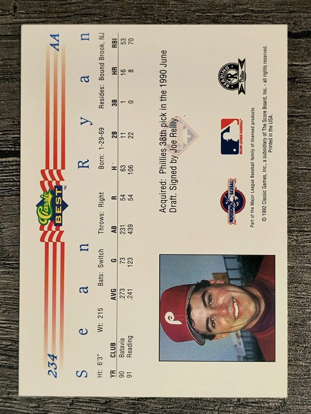 1992 Classic/Best #234 Sean Ryan