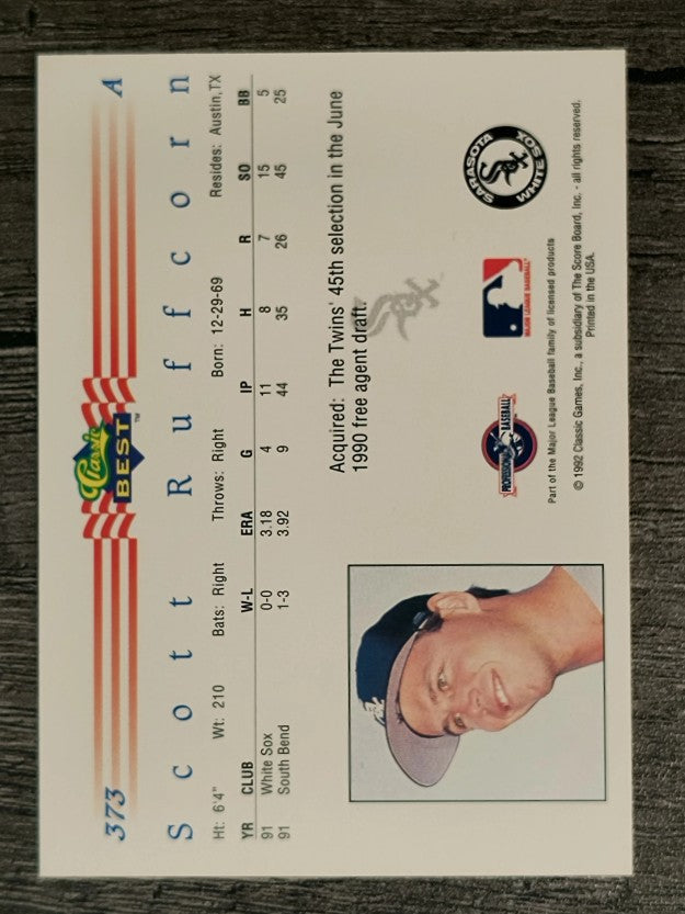 1992 Classic/Best #373 Scott Ruffcorn
