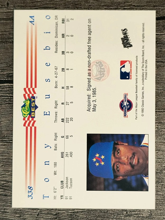 1992 Classic/Best #338 Tony Eusebio