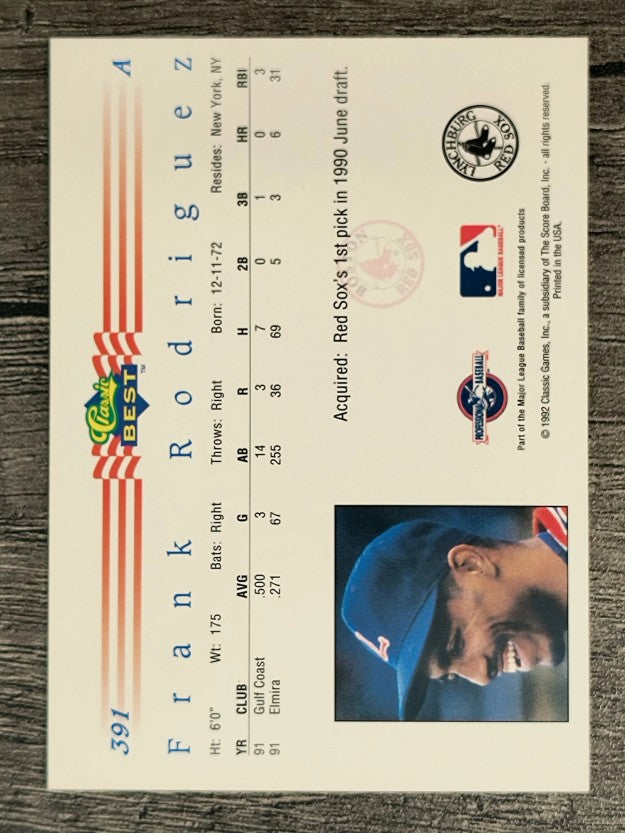 1992 Classic/Best #391 Frank Rodriguez