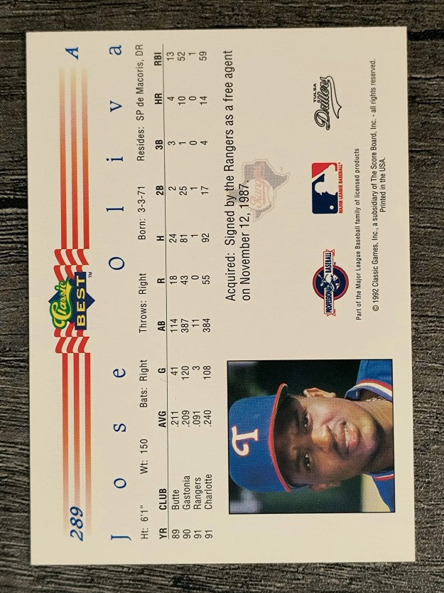 1992 Classic/Best #289 Jose Oliva