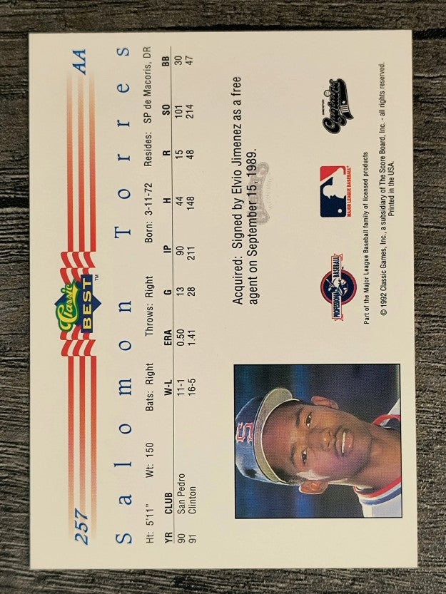 1992 Classic/Best #257 Salomon Torres
