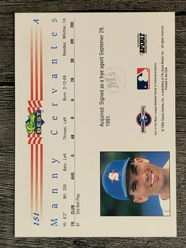 1992 Classic/Best #151 Manny Cervantes