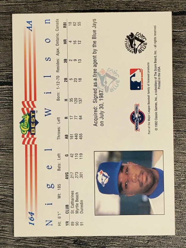 1992 Classic/Best #164 Nigel Wilson