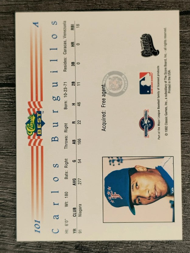 1992 Classic/Best #101 Carlos Burguillos