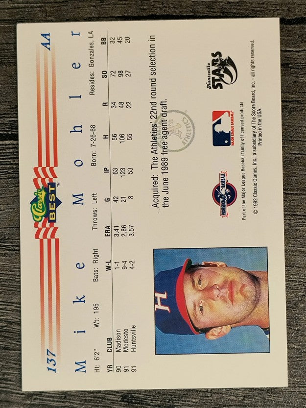 1992 Classic/Best #137 Mike Mohler