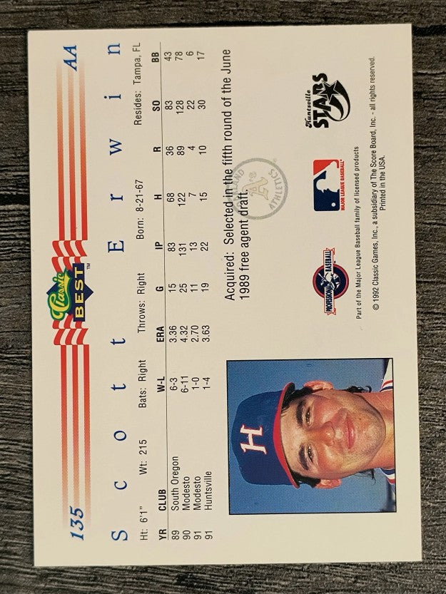 1992 Classic/Best #135 Scott Erwin