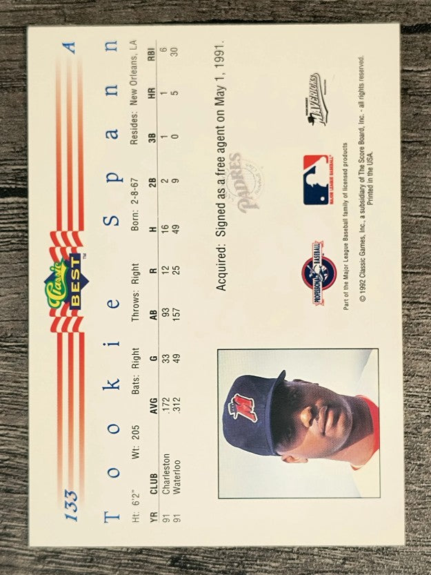 1992 Classic/Best #133 Tookie Spann