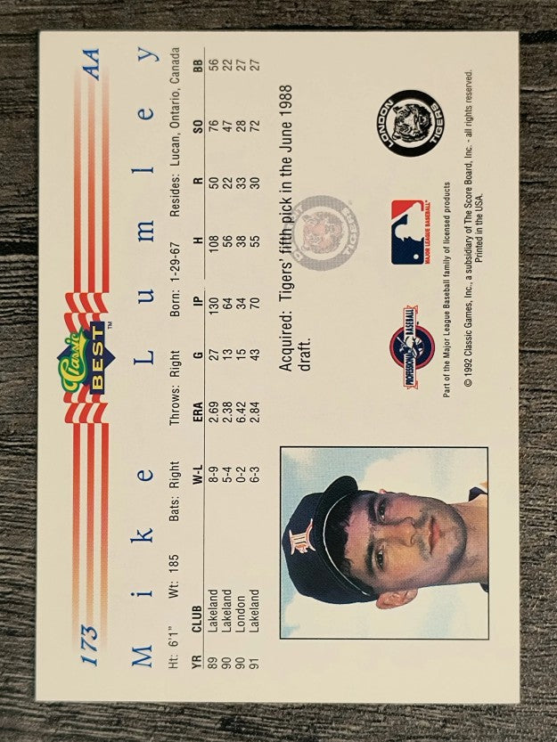 1992 Classic/Best #173 Mike Lumley