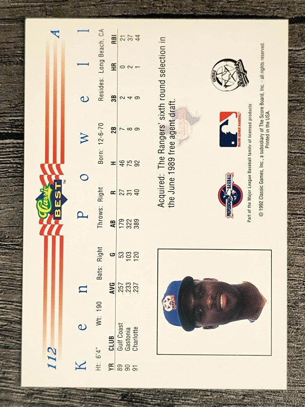 1992 Classic/Best #112 Ken Powell